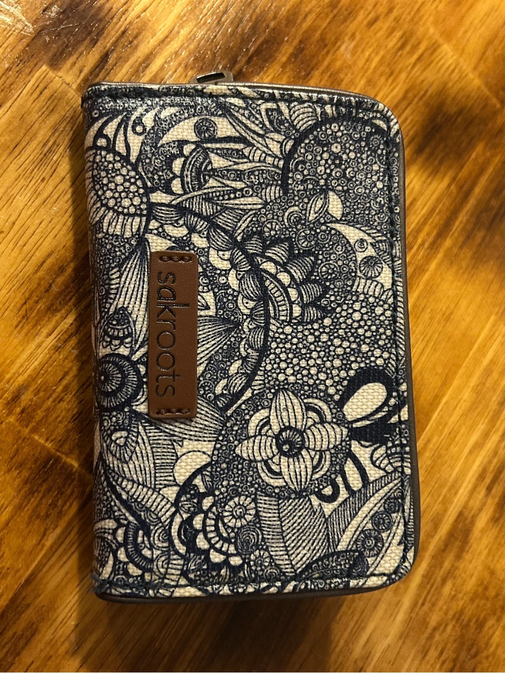 Sakroots Navy Floral Zipper Wallet Phone Case
